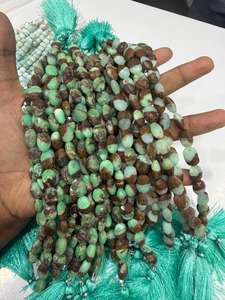 Cuentas Ovaladas Facetadas de Crisoprasa Natural de 7x9-8x10 mm, Cuentas de Crisoprasa como Piedra de Nacimiento de Mayo para la Elaboración de Joyas, Collares y Regalos, 8 Pulgadas - Product Image 2