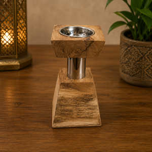 Brûleur d'encens en bois tendance, porte-bakhoor arabe avec insert en laiton, encensoir pour aromathérapie arabe, décoration de maison pour Ramadan et l'Aïd, cadeau - Product Image 3