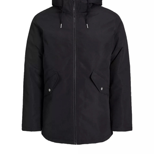 <b>Men's</b> <b>Black</b> Waterproof Hooded Parka Jacket Casual Zipper <b>Coat</b> Autumn Regular Fit - Product Image 3