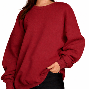 Sudadera Oversize Casual de Cuello Alto para Mujer, de Forro Polar, Holgada, para Invierno, Estilo Moderno para el Día a Día, 100% Algodón Ecológico - Product Image 6