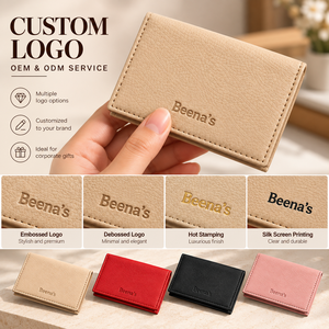 Beige Microfiber <b>Fabric</b> Bifold <b>Wallet</b> Slim Card Holder Minimalist Waterproof Gift for Unisex - Product Image 5