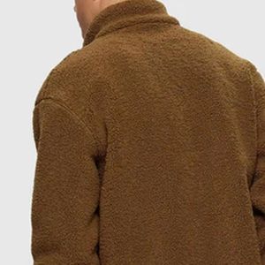 <b>Men's</b> Comfortable Sherpa Lined <b>Trucker</b> <b>Jacket</b> Warm for Winter and Cold Weather with Stand Collar High Street Style - Product Image 4