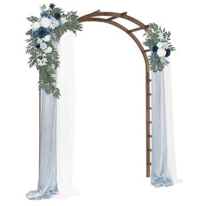 7FT Dark Wooden Garden Arbor <b>Wedding</b> Arch <b>Stand</b> for Ceremony Party Pergola Trellis Climbing Plants <b>Backdrop</b> for Outdoor Events - Product Image 3