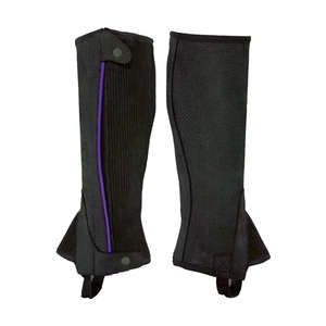 Heavy Duty Real Leather Horse Riding <b>Chaps</b> Equestrian <b>Half</b> <b>Chaps</b> Adjustable Outdoor Horseback Riding Protective Leg Wrap Gear - Product Image 6