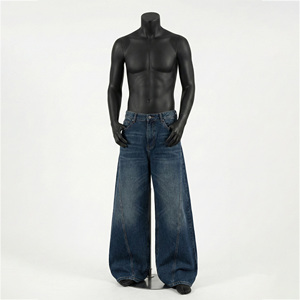 Jean droit en denim personnalisé pour homme, haute qualité, style hip-hop, coupe ample délavée, 2026 - Product Image 1