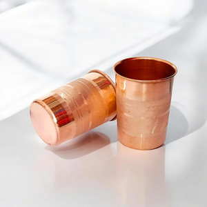 Vasos de cobre macizo de alta calidad, hechos de cobre puro con superficie martillada, fabricados en India. - Product Image 2