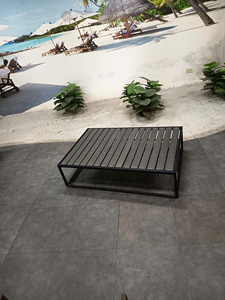 Minimalist Outdoor <b>Table</b> With Wood Top And Aluminum Frame Durable Patio Furniture For Outdoor Use - Product Image 3