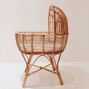 Berceaux ronds en rotin à capot pour bébés, lit de bébé à bon prix, berceaux pour nouveau-nés - Product Image 2