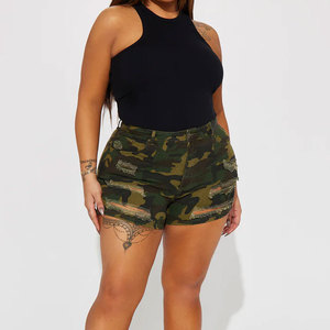 Shorts en jean taille haute respirants pour femme, coupe droite, déchirés, sexy, plusieurs couleurs, service OEM – Nouvelle collection super tendance - Product Image 3