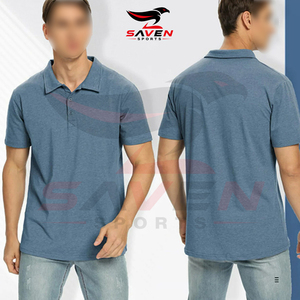 Camisa Polo de Manga Corta Azul para Hombre, Transpirable, de Color Sólido, Producto de la Mejor Calidad, para Uso Casual - Product Image 5