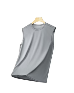 Customized Brand Men's Summer Yellow Sleeveless Tank Top O-Neck Solid Color Casual Breathable Quick Dry Knitted 120g - Product Image 1