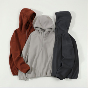 Sudadera con capucha tipo pasamontañas de punto extragrande unisex Y2K, cálida y gruesa, con media cremallera, estilo casual de otoño, proveedor de moda. - Product Image 5