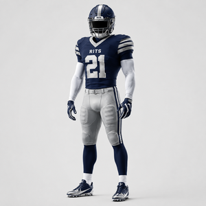 RITS American Football Uniform Set Black Purple Sublimated Jersey Pants <b>Gloves</b> Cleats Men Adult All Seasons Fitted <b>Moisture</b> Wick - Product Image 5