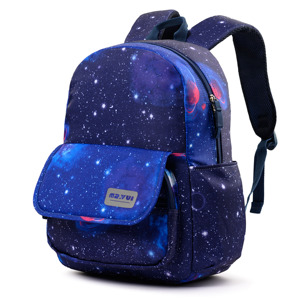 Galaxy Print Student <b>Backpack</b> 15 Inches Multiple Pockets Zipper Closure Unisex Fashion Day <b>Backpack</b> Polyester Material - Product Image 4