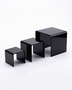 Présentoir surélevé moderne en contreplaqué et acrylique 2026 personnalisé avec logo gravé, étagère d'angle pour un montage facile, idéal pour les supermarchés et le commerce de détail - Product Image 5