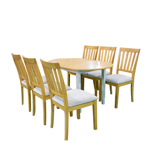 Ensemble de table à manger en bois de pin avec 4 chaises, meubles de cuisine, moderne, élégant, brun clair, marque OEM, Vietnam, personnalisable, certifié - Product Image 3