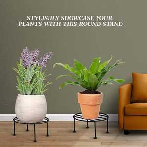 Support en métal pour pot de plante personnalisable et écologique |   Jardinière moderne d'intérieur/extérieur pour utilisation suspendue au sol |   Revêtement en poudre |   OEM ODM - Product Image 6