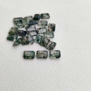 หินโมรามอสธรรมชาติขนาด5x7มม. ตัดเหลี่ยมเพชรพลอยอัญมณีสีเขียวทรงแปดเหลี่ยม - Product Image 3