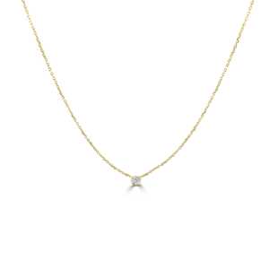 Custom Round Lab Diamond Pendant <b>Necklace</b> Minimalist Everyday Luxury Bezel Set Delicate Dainty Cable Chain Charms 10k Solid Gold - Product Image 6