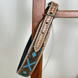 ปลอกคอสุนัขประดับลูกปัดหนังแท้นุ่มปรับได้ปลอกคอสัตว์เลี้ยงบุนวมนุ่มสบายทนทาน - Product Image 4