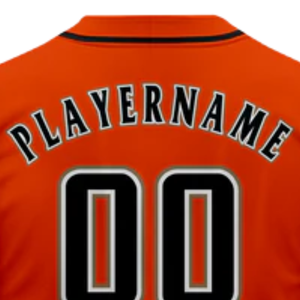Camiseta de Béisbol Naranja de Manga Corta con Botones, Uniforme de Equipo Personalizado, Ligera, Transpirable, Deportiva - Product Image 6