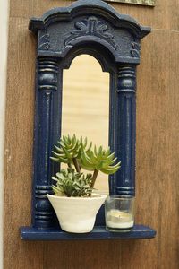 Vintage Wooden <b>Wall</b> <b>Mirror</b> with Shelf Decorative Rustic Accent <b>Mirror</b> Handmade Carved Frame <b>Mirror</b> <b>for</b> Home Decor - Product Image 6