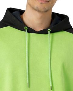 Customized Mens <b>Short</b> <b>Sleeve</b> Hoodie T Shirt Casual Pullover Hooded Top Soft Cotton Summer Wear Lime Green Black Color Streetwear - Product Image 5