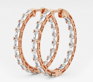 <b>Hoops</b> Earrings Diamond Earrings Gold and <b>Silver</b> Earrings Natural and Lab Grown Diamonds Earrings <b>Hoops</b> Fine Jewelry for Women - Product Image 4