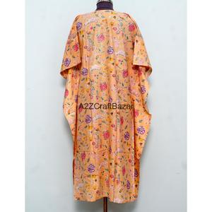 ชุดนอนผู้หญิงแบบยาวลำลอง ผ้าฝ้าย คอวี แขนกุด เป็นมิตรกับสิ่งแวดล้อม ทรงเข้ารูป พิมพ์ลายบล็อก ซักได้ ใส่สบาย - Product Image 5