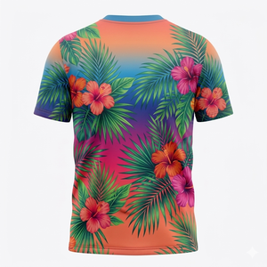 <b>Men's</b> Lightweight Breathable Quick Dry <b>Floral</b> Sublimation Knitted Front Full Print Casual Streetwear Summer <b>T</b>-<b>Shirt</b> 100% - Product Image 4