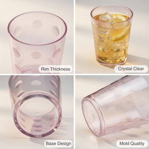 [Holar] Taiwan Made Lightweight Sturdy Bubble Dot Pattern 17oz <b>Plastic</b> Drinking <b>Glasses</b> for Milk Juices Water - Product Image 4