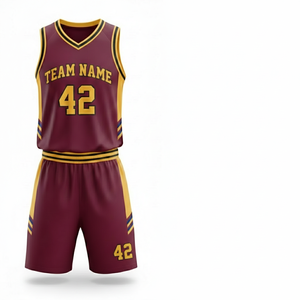 Nouveaux Maillots de Basketball OEM 2026 en Gros – 100% Polyester, Col en V, Manches Courtes, Légers et Respirants pour Équipes - Product Image 2