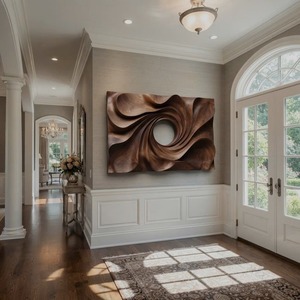 Contemporary Wooden Wall Sculpture Abstract Art Handmade Irregular Shape For Hallway Decor Handcrafted Solid Wood Sculpture - Product Image 1