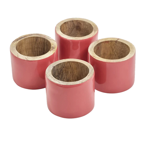 Anneaux de serviette en bois et résine écologiques, design moderne, multicolores, en teck avec perles, pour la décoration de table à la maison ou lors de fêtes - Product Image 6