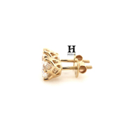 Pendientes de Oro Sólido de 14K/18K con Diamantes Cultivados en Laboratorio de Corte Brillante Redondo de 1-4ctw VVS1 y Moissanita con Cierre de Rosca