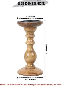 Portavelas de Madera de Mango Hecho a Mano con Diseño Rústico para Decoración del Hogar, Decoración Rústica para Sala de Estar en Halloween - Product Image 3