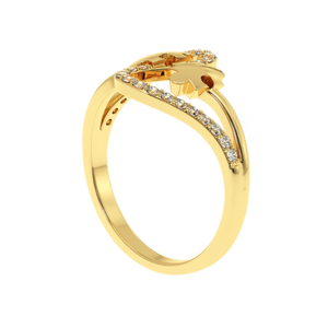 AJRETAIL Bague Puzzle Flèche de Cupidon en Diamant Naturel 0,25 ct, Certifiée IGI, Plaqué Or Rose, Idéale pour Mariage, Fiançailles, Cadeau - Product Image 4