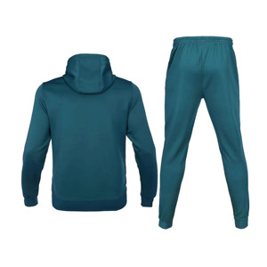 Ensemble de survêtement pour homme, couleur turquoise, à capuche, sweat-shirt zippé à manches longues avec pantalon de jogging, couleur unie, respirant, coupe régulière, décontracté, pour l'activité physique - Product Image 2