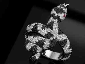 Diamond <b>Ring</b> 925 Sterling <b>Silver</b> <b>Snake</b> <b>Ring</b> Iced Out Hip Hop Statement 10K 14K Gold Finish Rapper Bling Jewelry for Men Gift - Product Image 5