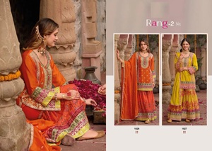 Última Colección de Salwar Kameez Hevey Chinon Bordado, Listo para Usar, con Trabajo en la Parte Delantera y Trasera, para Fiestas de Adultos, NUEVO DISEÑO - Product Image 5