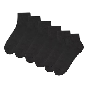 Men's <b>Ankle</b> <b>Socks</b> 100% Cotton Breathable Solid <b>Black</b> Knitted Regular Style Daily Use Spring Season Standard Thickness Wholesale - Product Image 1