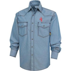 Chemises de soudage FR triple couture, légères, en toile de canard ignifuge, résistantes aux flammes, vêtements de travail pour soudeurs, boutons-pression YKK - Product Image 1