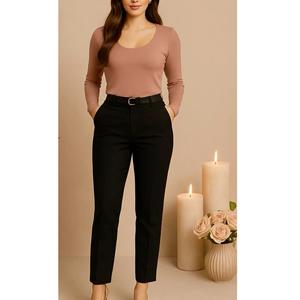 Pantalones Casuales de Alta Gama para Mujer, Estilo Chino, Nueva Colección Primavera-Otoño, Pierna Recta, Pierna Ancha, Holgados, de BD - Product Image 3