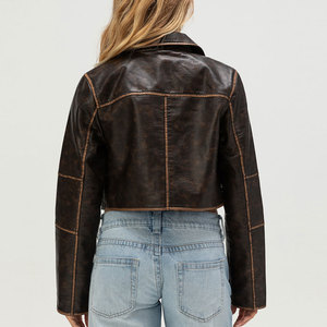 Chaquetas de Cuero Cortas de Moda para Mujer, Último Estilo 2026, Chaquetas de Cuero Cortas de Moda para Mujer en Venta - Product Image 2