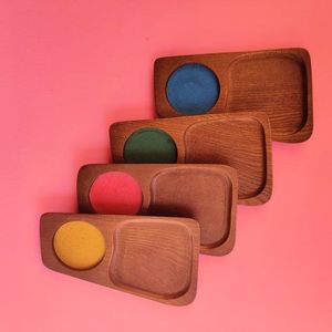 ถาดเสิร์ฟไม้พิมพ์ลาย ทนทาน สำหรับชา กาแฟ ขนม อาหารเช้า ถาดตกแต่งห้องครัว - Product Image 1