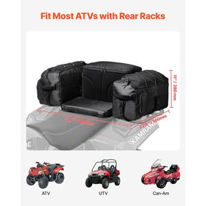 ATV Rear Storage Bag 74L Insulated Cargo Cooler Bag 600D Oxford <b>Cloth</b> Fits Most Rear <b>Rack</b> Seat Storage for Most ATV Models - Product Image 3