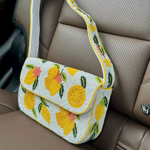 Accessoires de mode en cristal de luxe faits à la main en Inde, poignée de sac baguette perlée multicolore, sac à main décontracté durable, style local - Product Image 3