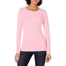 Estilo deportivo para el trabajo, ropa duradera y de alto rendimiento, top informal cómodo de cuello redondo básico minimalista para mujer, manga larga - Product Image 2