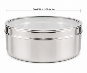 Dheer International - Caja para Especias Indias Masala Dibba de Acero Inoxidable de Grado Alimenticio 202 No. 13 (Diámetro 22.50 cm) con Cuchara, Venta al por Mayor - Product Image 2