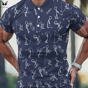 Camiseta de Golf con Estampado por Sublimación para Hombre, Talla Grande, Verano 2026, Camiseta Polo Moderna e Informal de Manga Corta con Estampado - Product Image 6